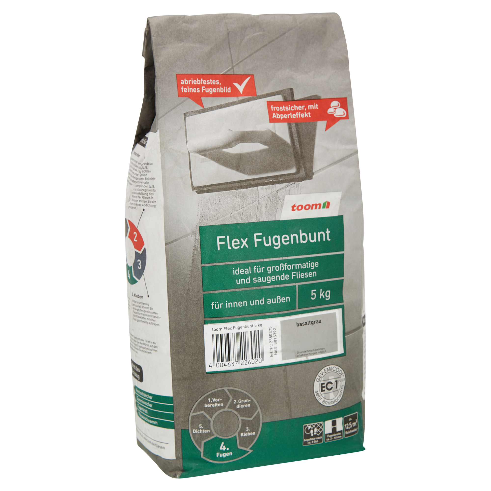 Flex-Fugenbunt basaltgrau 5 kg toom + product picture