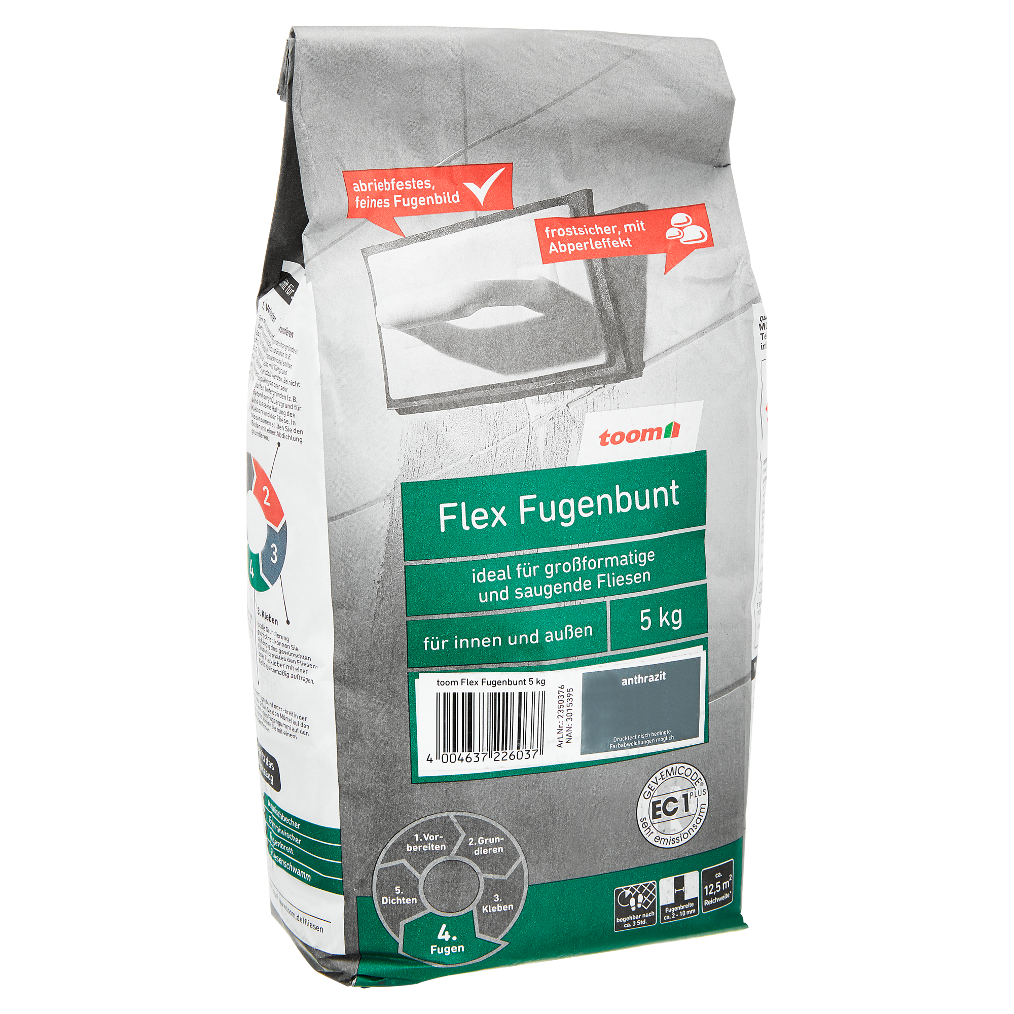 Flex-Fugenbunt anthrazit 5 kg toom + product picture
