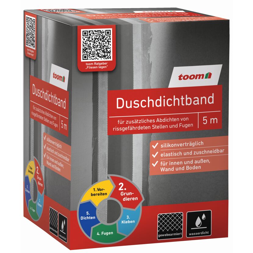 Duschdichtband grau 5 m