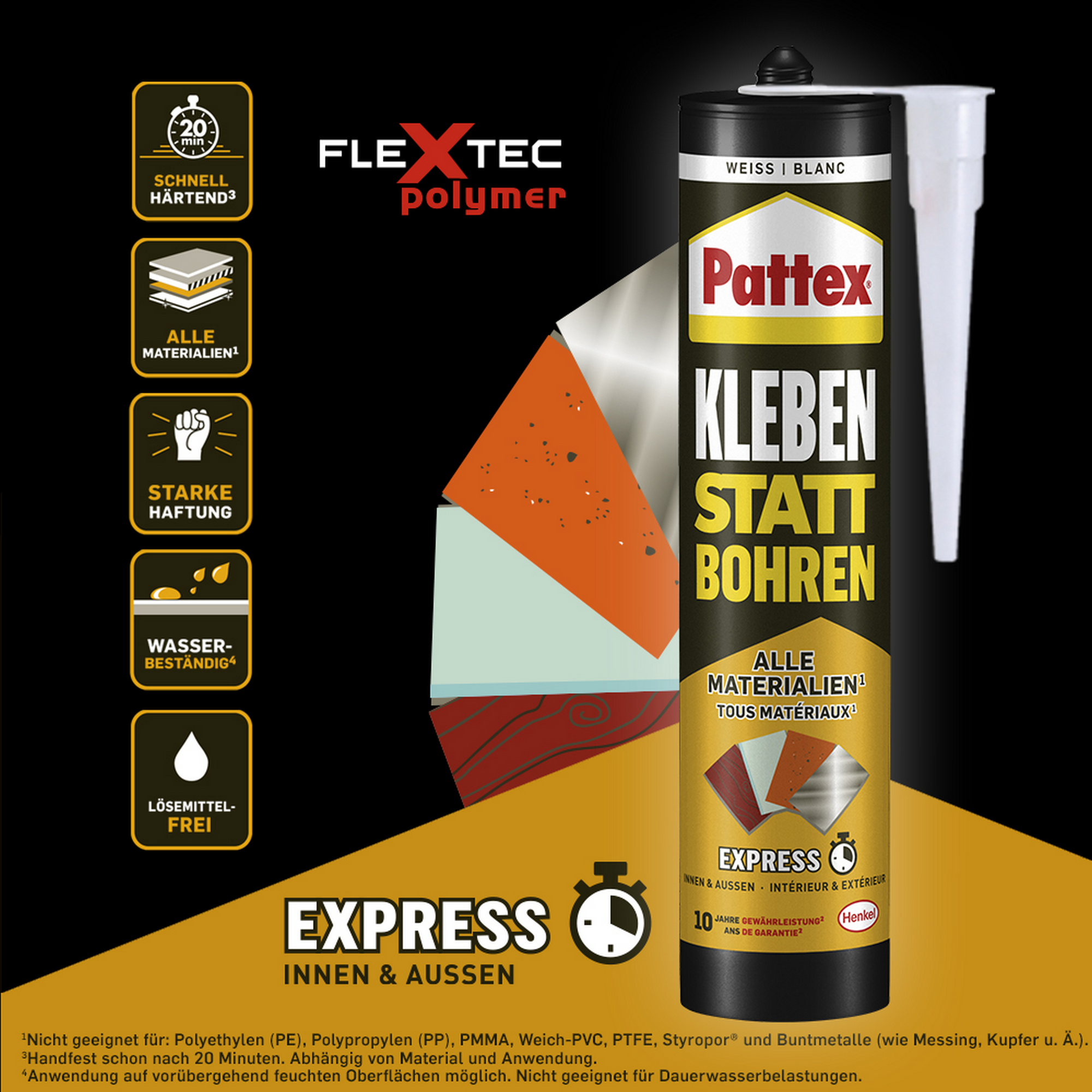 Montagekleber 'Kleben statt Bohren Express' weiß 390 g + product picture