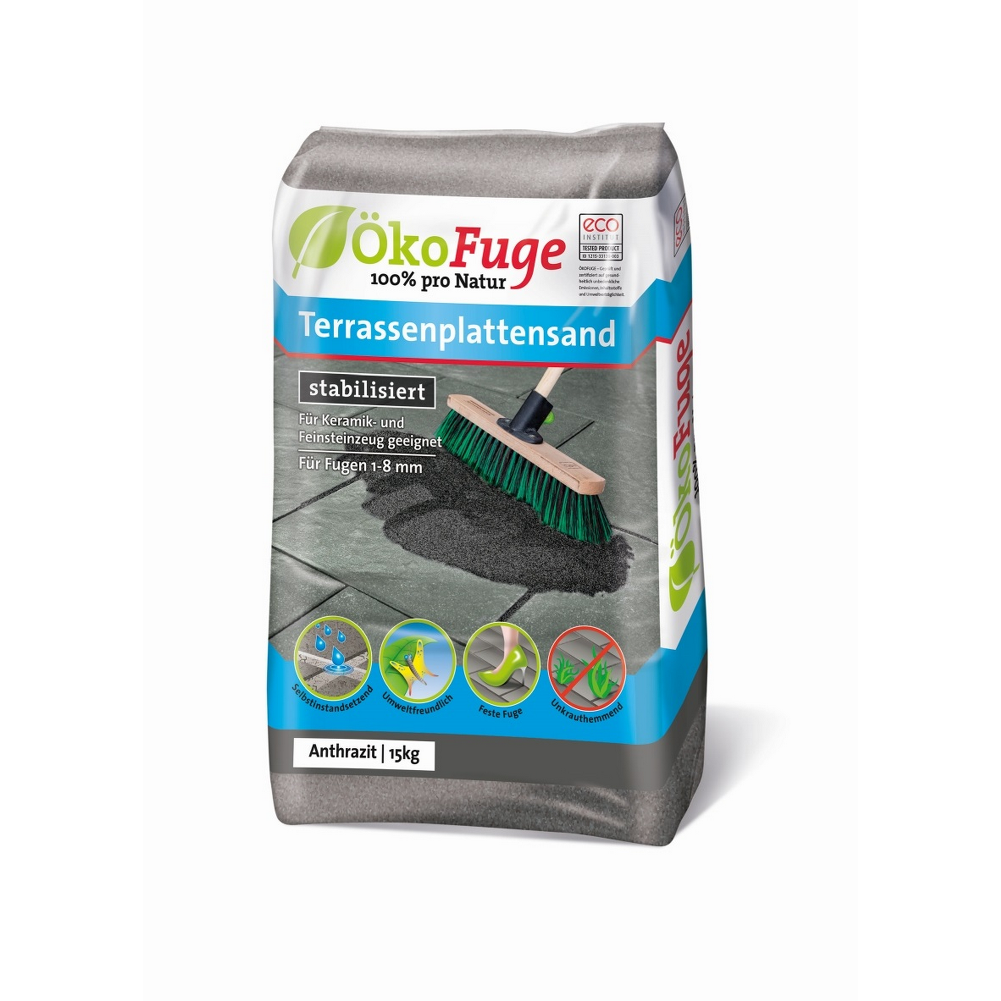 Terrassenplattensand 'Öko Fuge' anthrazit 1-8 mm 15 kg + product picture