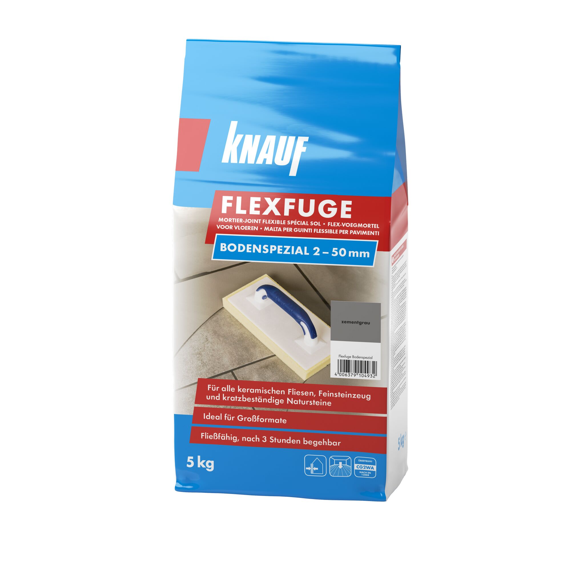 Knauf Flexfuge Bodenspezial, 5 kg Beutel, zementgrau