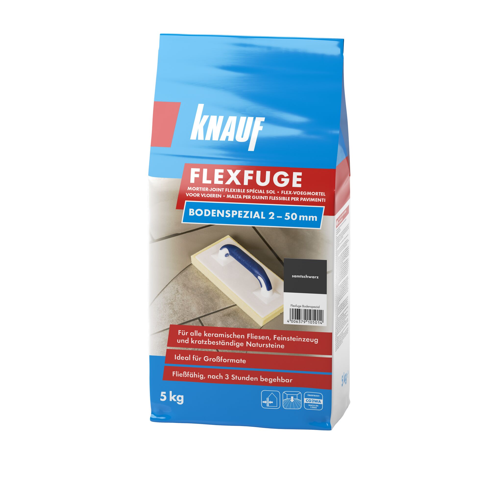 Knauf Flexfuge Bodenspezial, 5 kg Beutel, samtschwarz