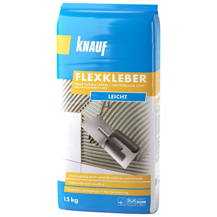 Knauf Flexkleber leicht 15 kg Sack mit Kelle