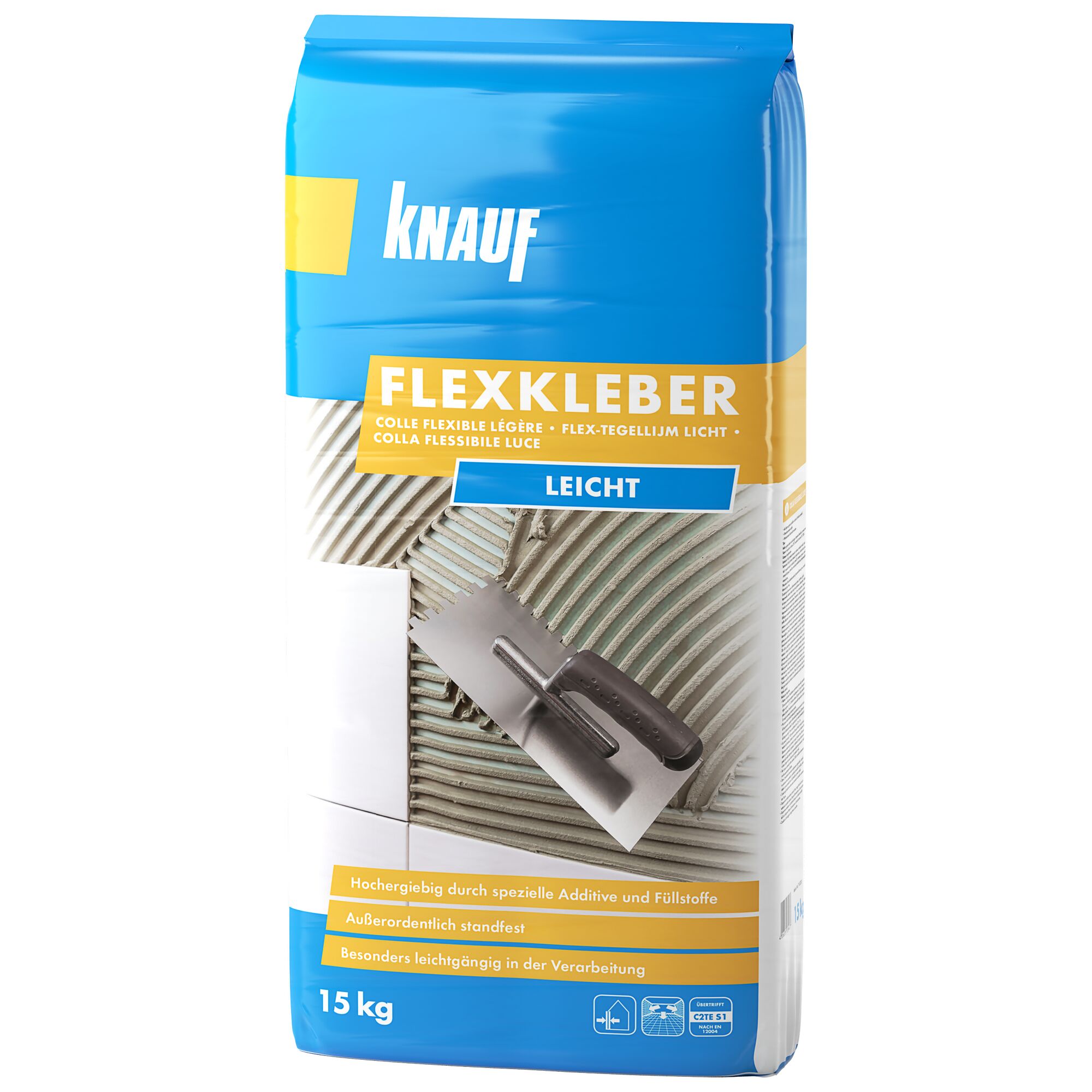 Knauf Flexkleber leicht 15 kg Sack mit Kelle