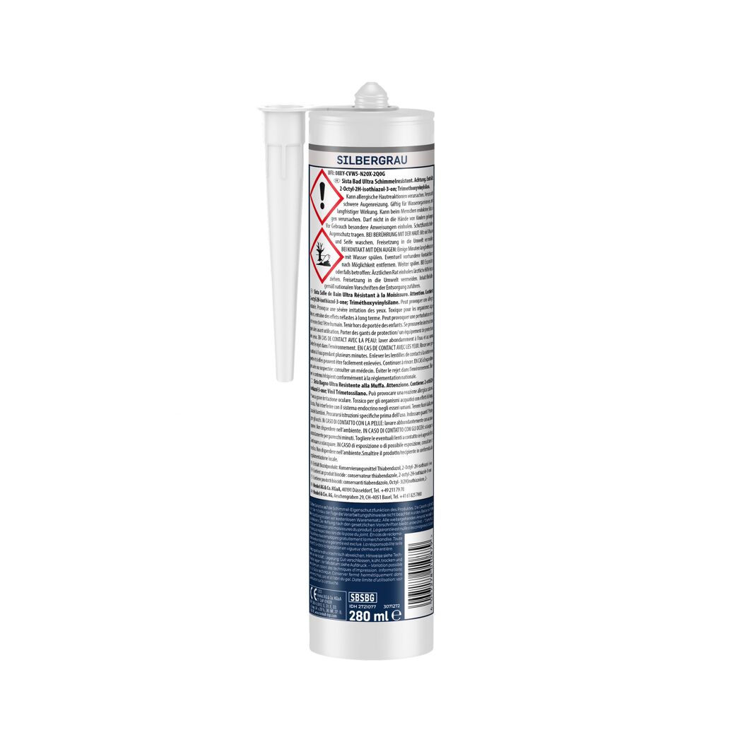 Sanitärsilikon 'Bad gegen Schimmel' hellgrau 280 ml