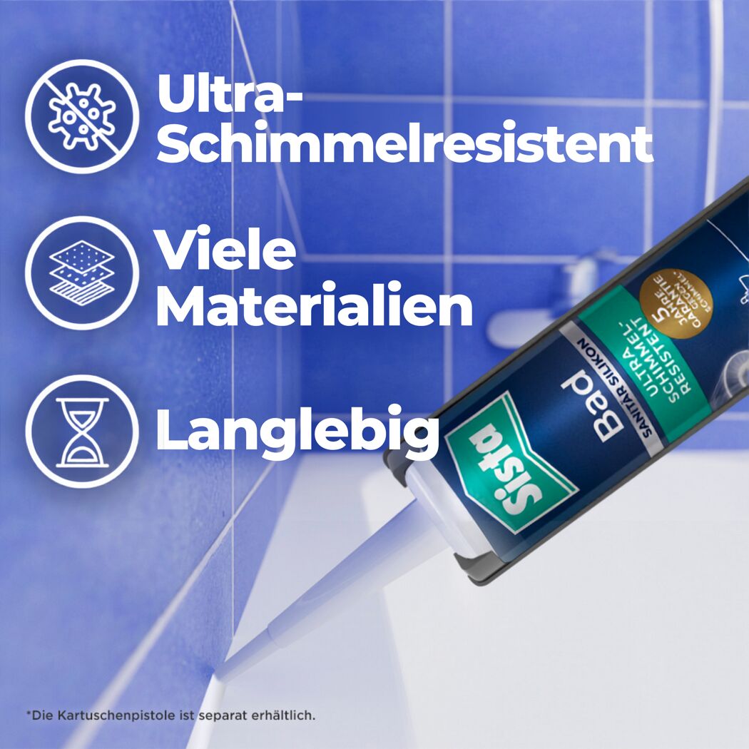 Sanitärsilikon 'Bad gegen Schimmel' hellgrau 280 ml