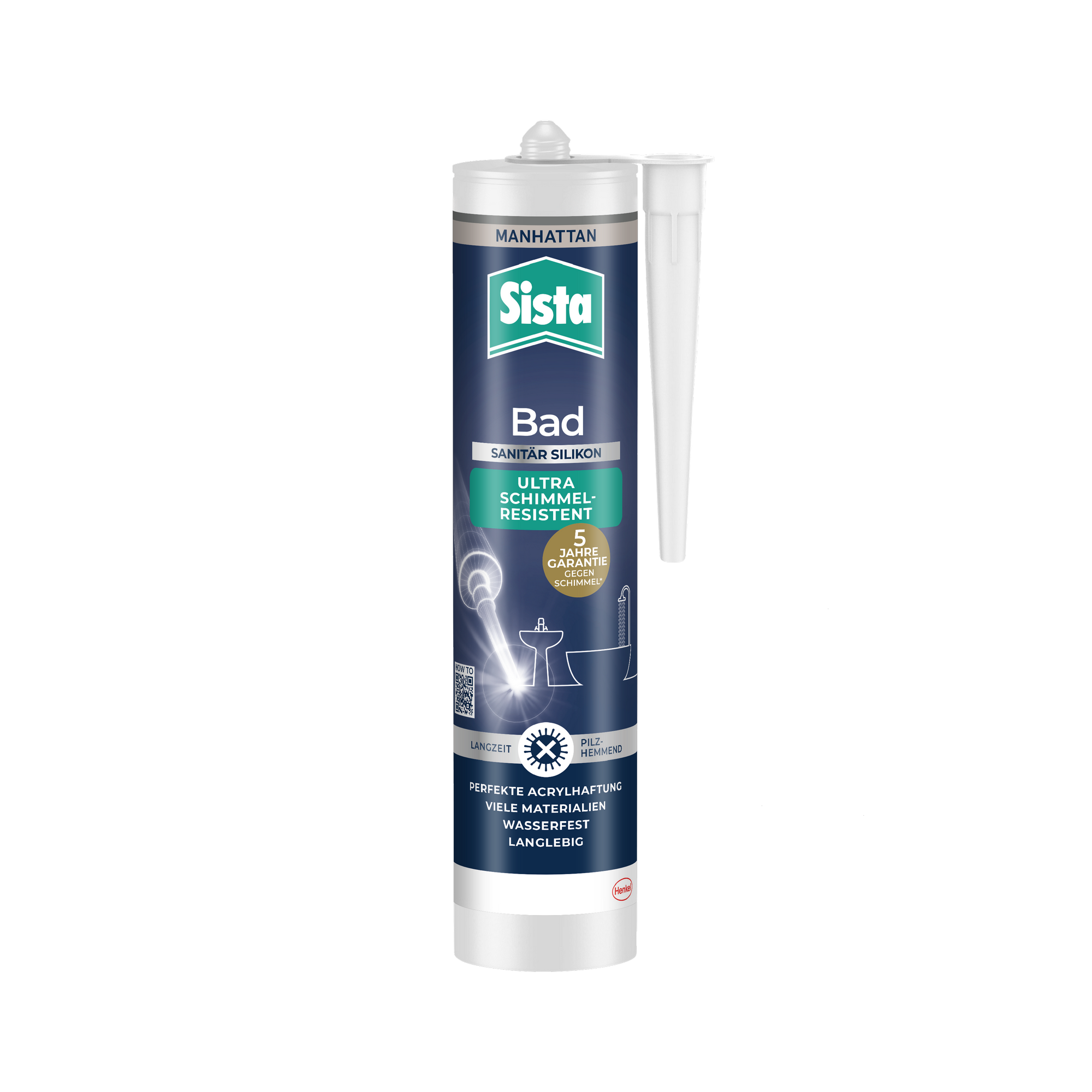 Sanitärsilikon 'Bad gegen Schimmel' grau 280 ml
