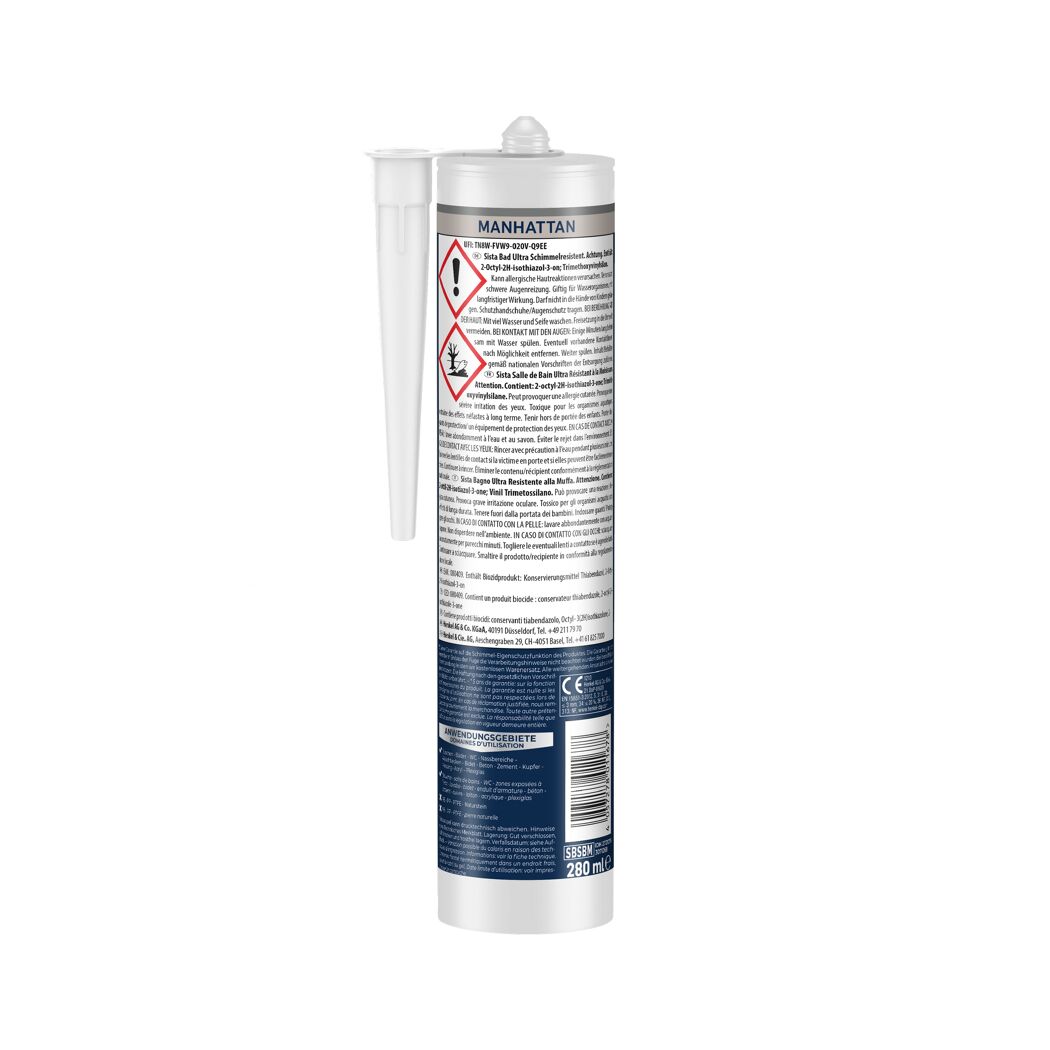 Sanitärsilikon 'Bad gegen Schimmel' grau 280 ml