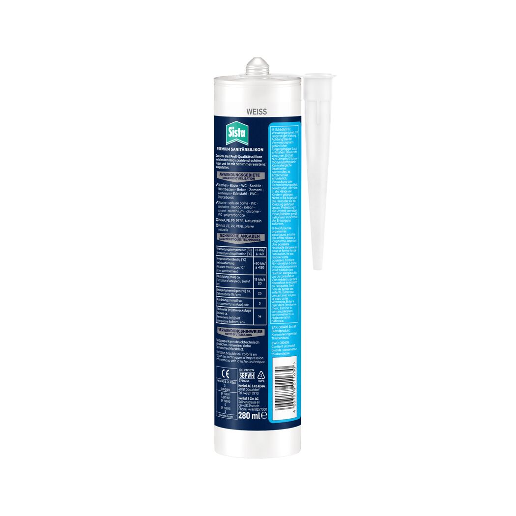 Sista Premium Sanitärsilikon weiß 280 ml Tube