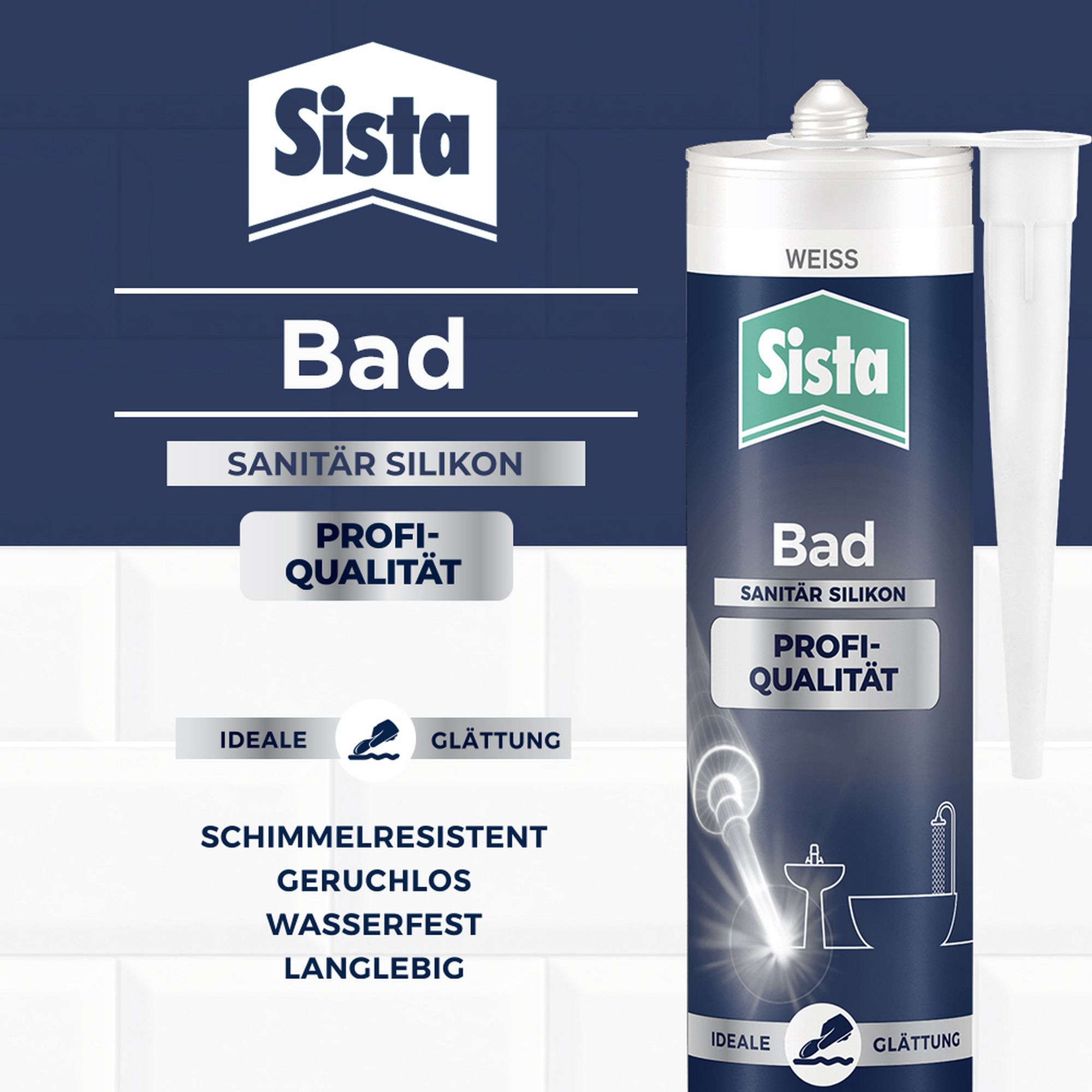 Sanitärsilikon 'Bad Profi-Qualität' weiß 280 ml + product picture