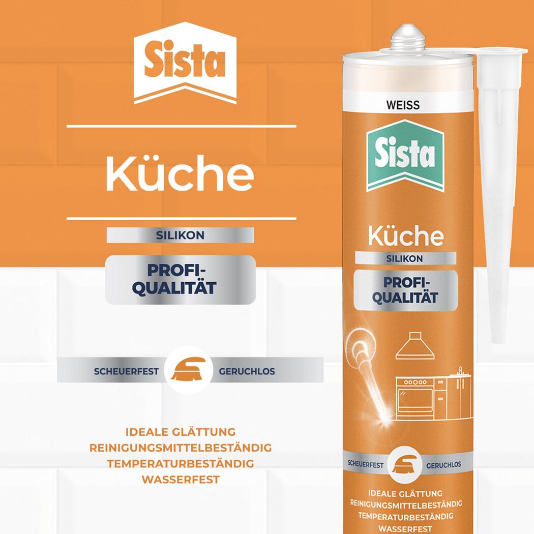 Sista Küchensilikon Profiqualität weiß