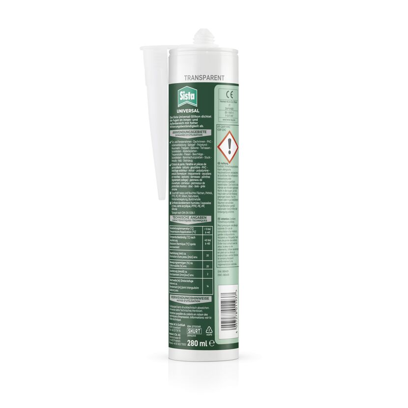 Sista Universal Silikon transparent 280 ml Tube