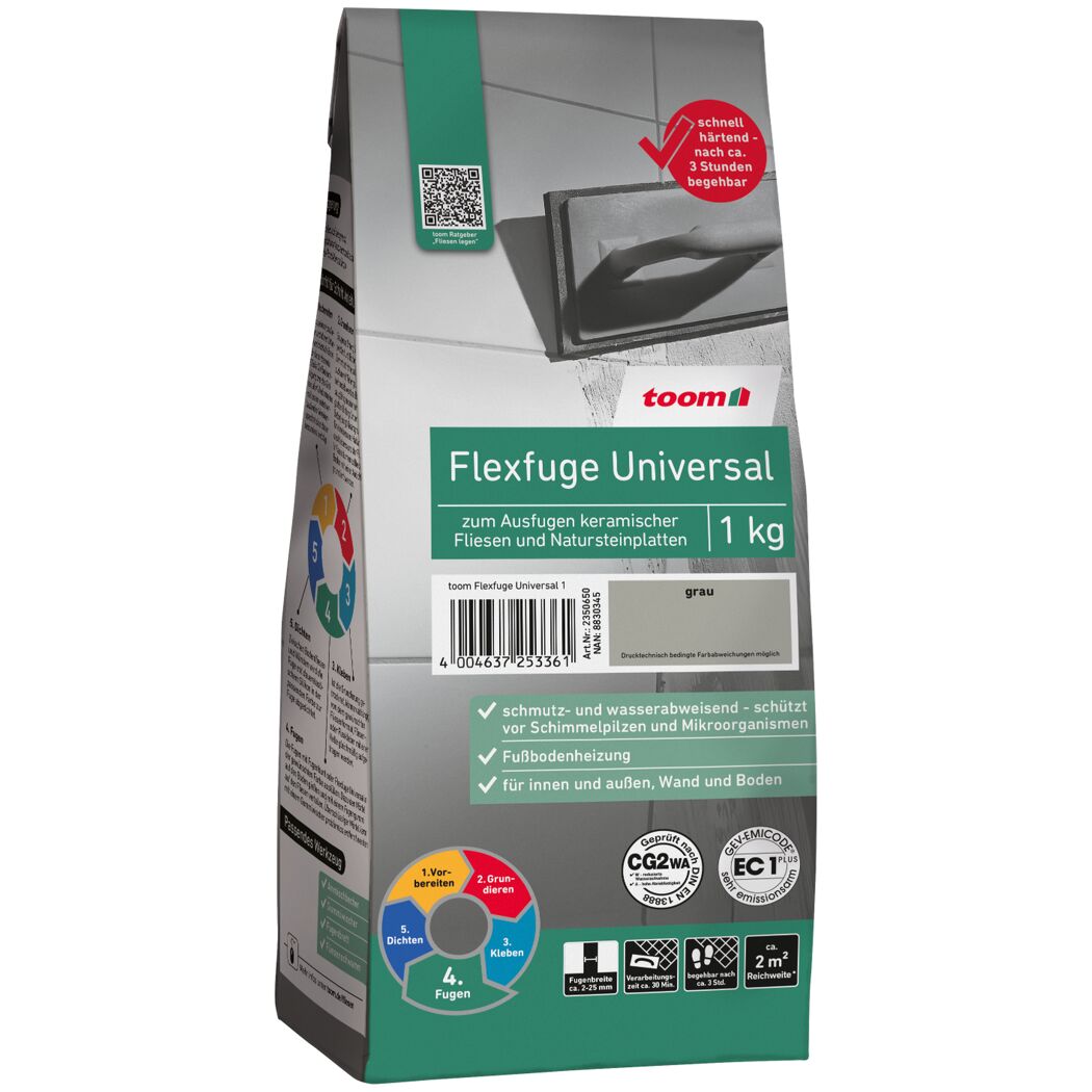 toom Flexfuge Universal, 1 kg, grau