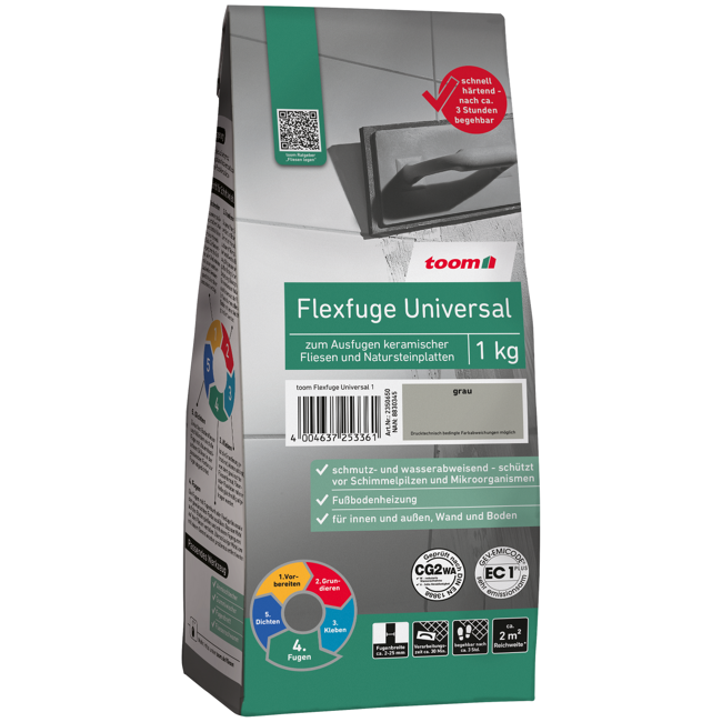 Bild von Flexfuge 'Universal' grau 1 kg