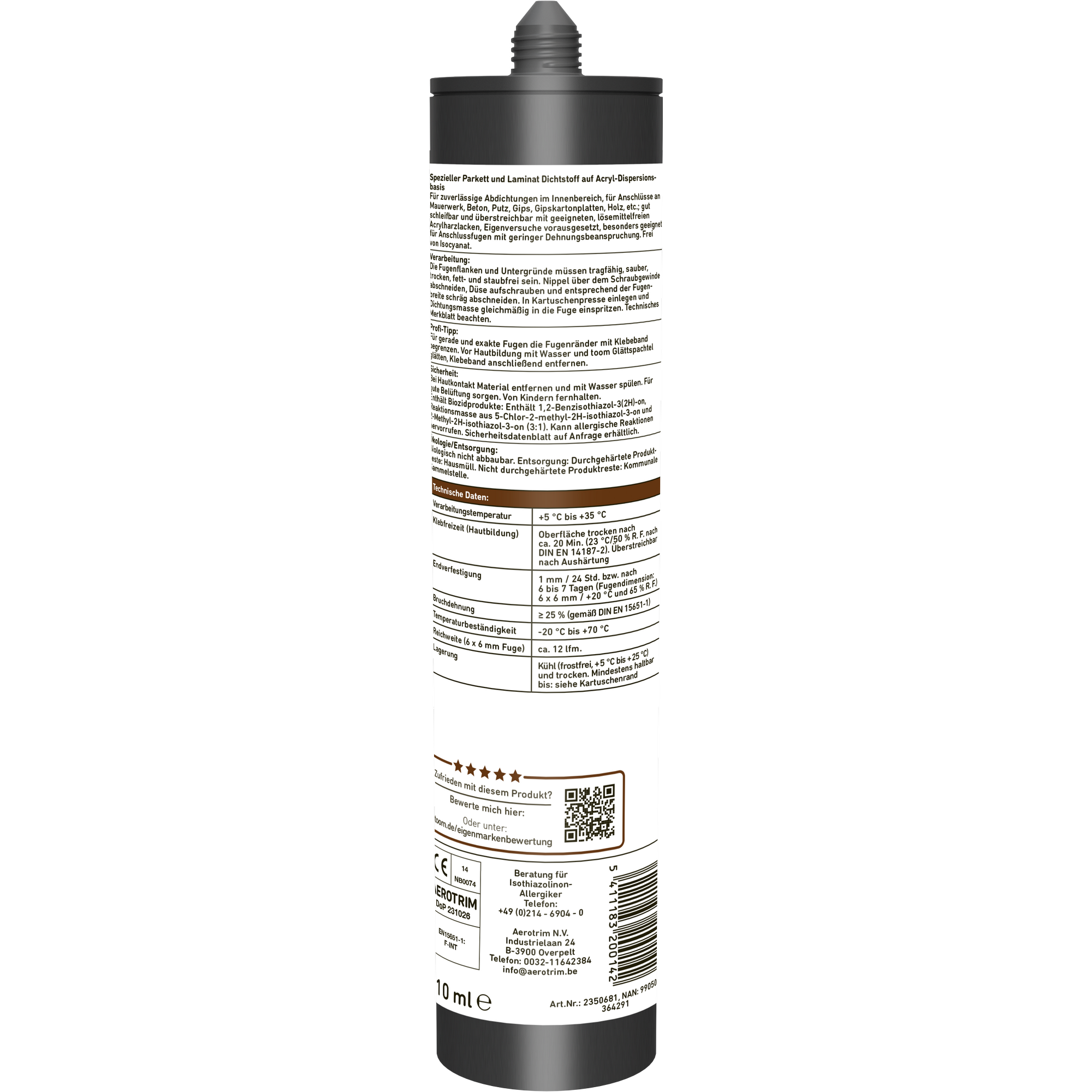 Parkett- und Laminatdicht dunkelgrau 310 ml