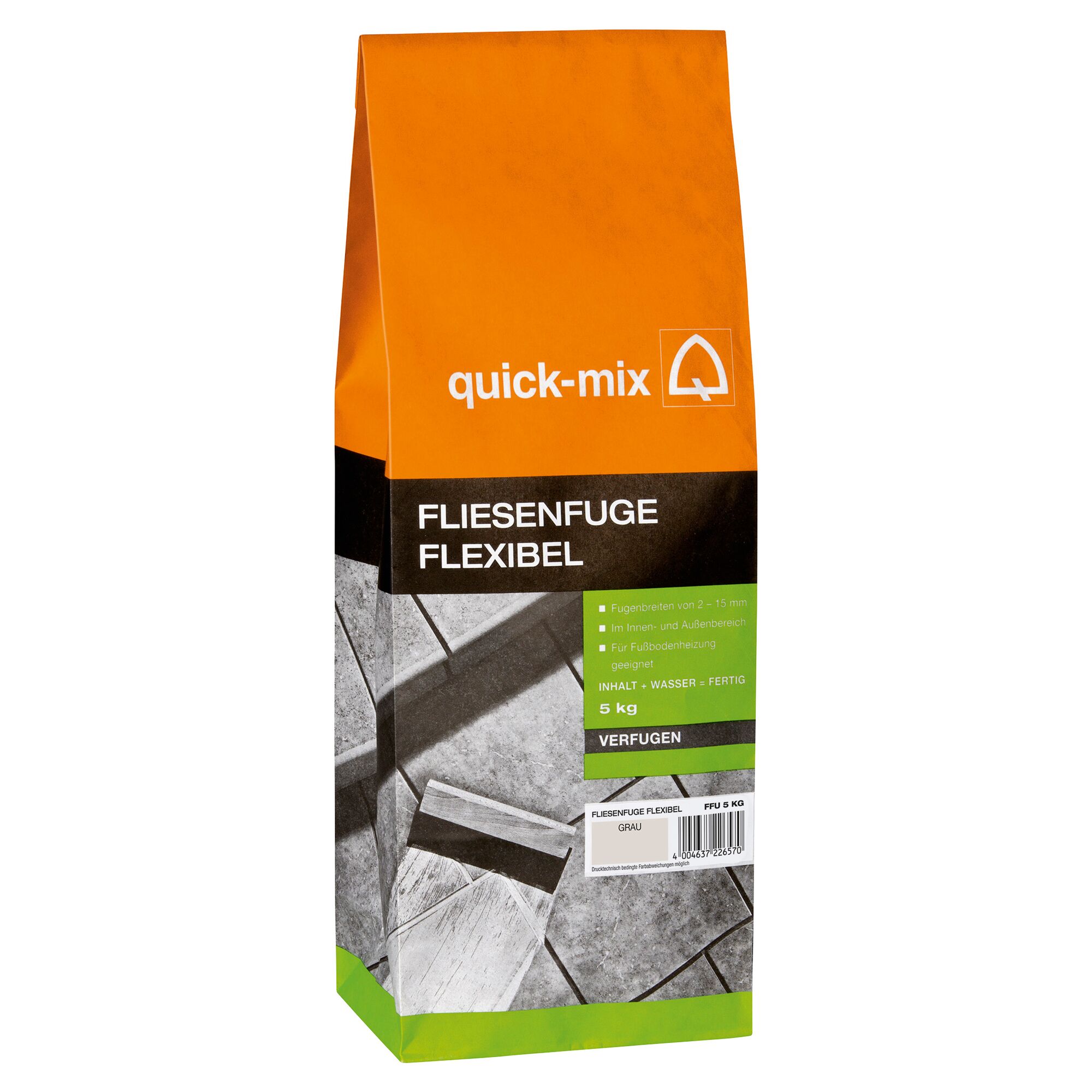 quick-mix Fliesenfuge Flexibel, grau, 5 kg