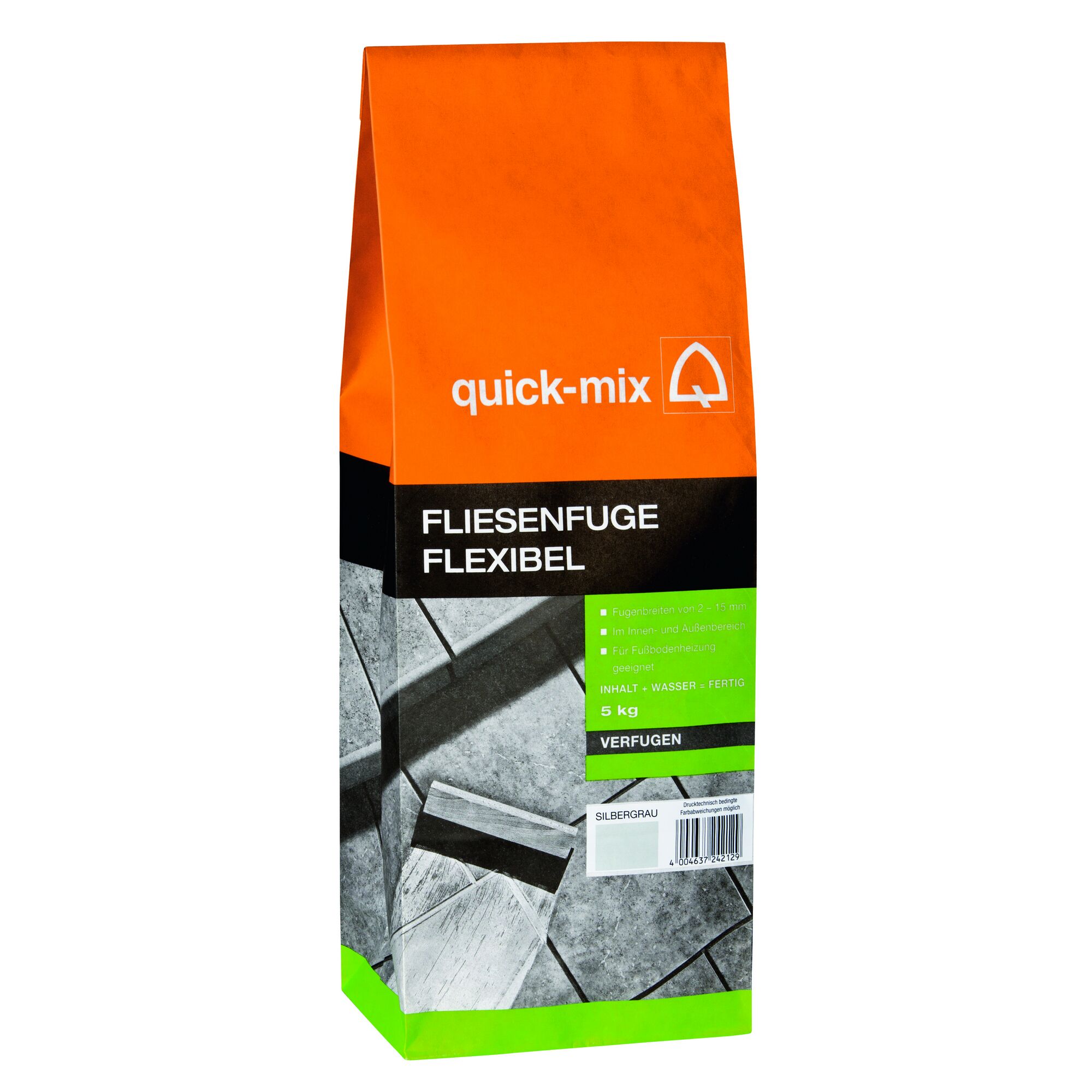 quick-mix Fliesenfuge Flexibel silbergrau 5 kg