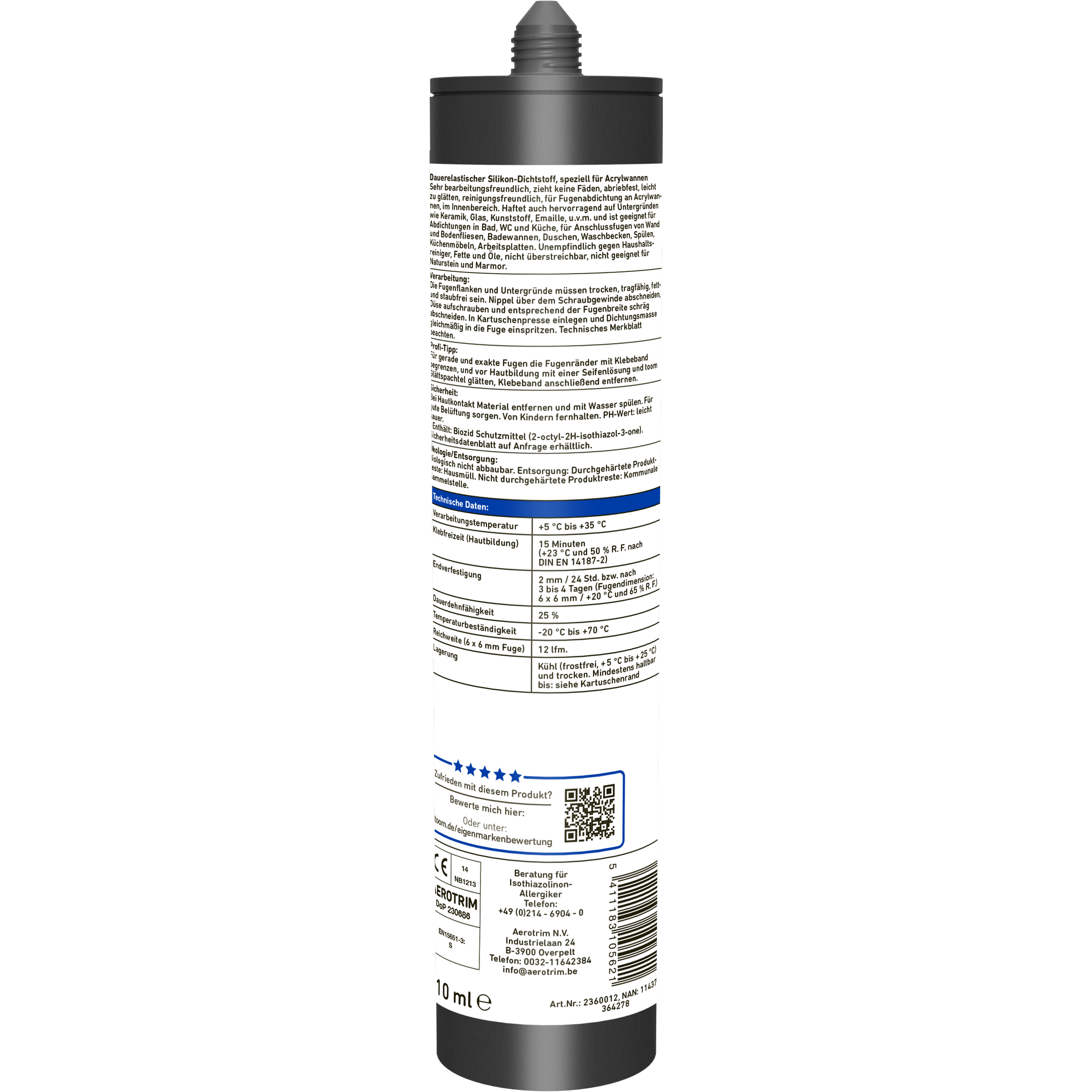 Acrylbadewannen-Silikon grau 310 ml