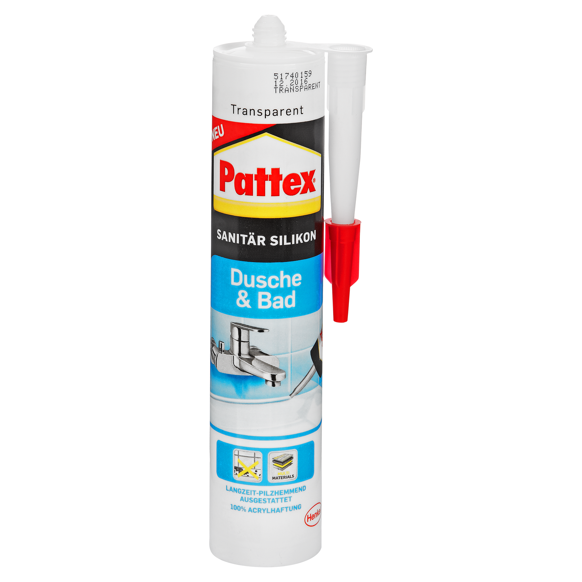 Pattex Sanitärsilikon 'Dusche & Bad' transparent 300 ml