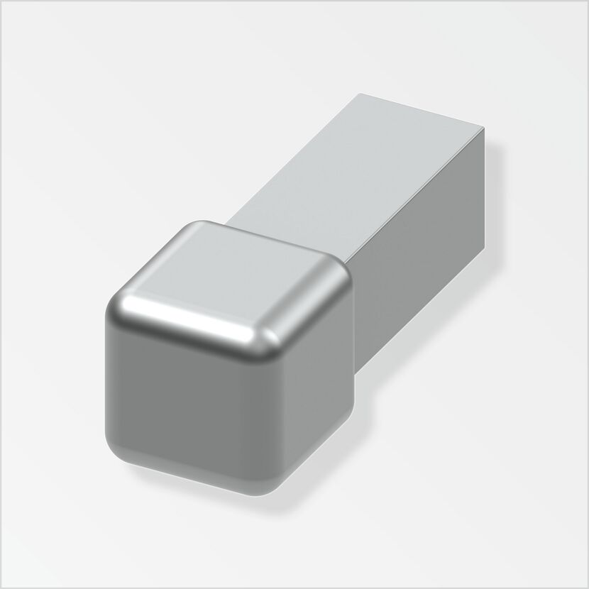 Metallisches Quadratrohr mit abgerundeter Kante
