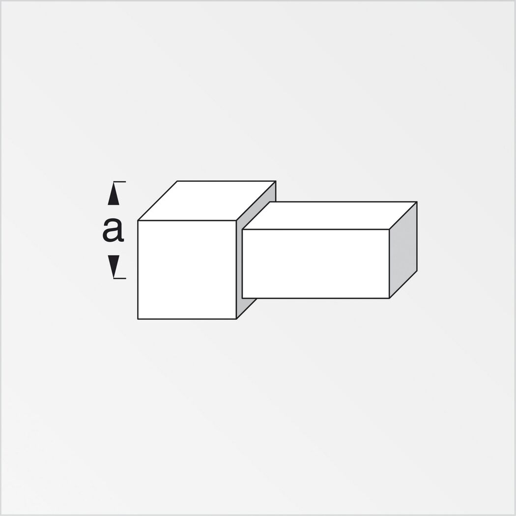 Quadratisches Alu-Eckprofil chromfarben, 8 mm stark