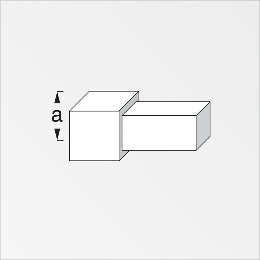 Quadratisches Alu-Eckprofil chromfarben, 8 mm stark