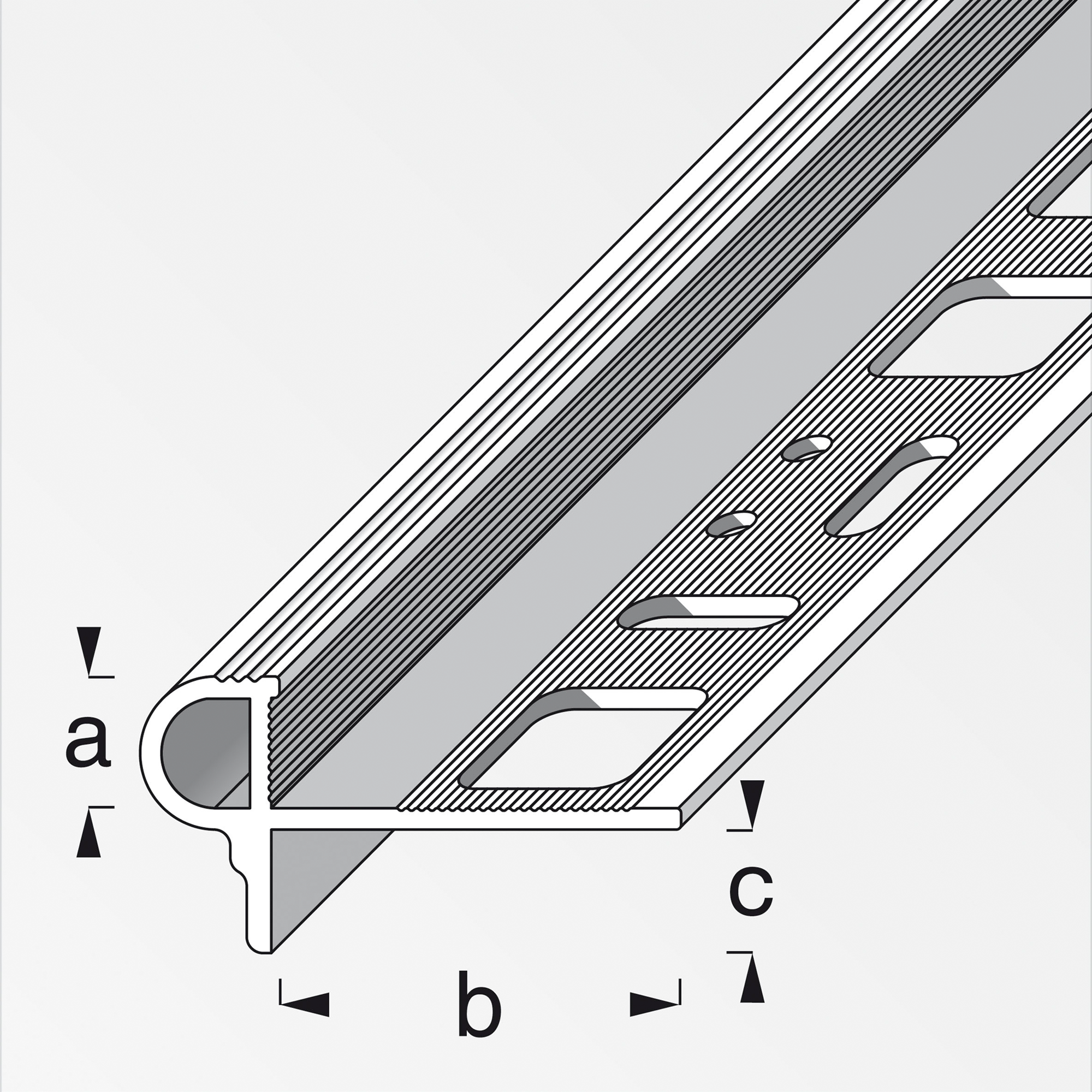 Treppenkanten-Profil 'Florentiner' Aluminium titanfarben 8 x 1000 mm + product picture