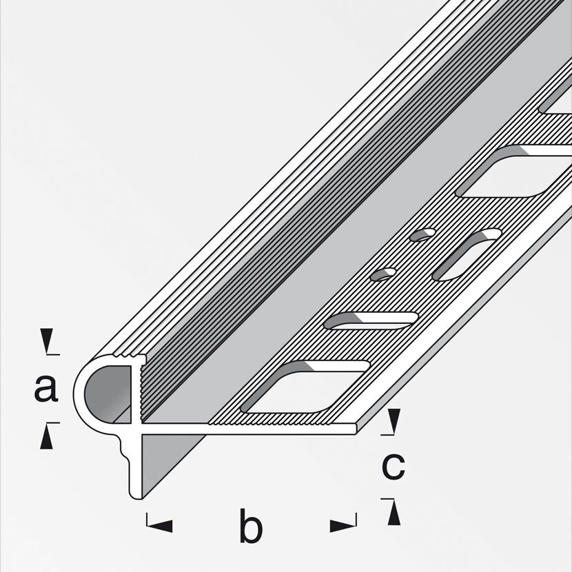 Treppenkanten-Profil 'Florentiner' Aluminium titanfarben 8 x 1000 mm
