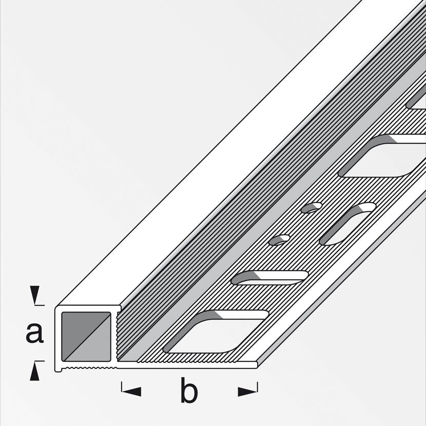 Silbernes Quadratabschlussprofil aus Aluminium