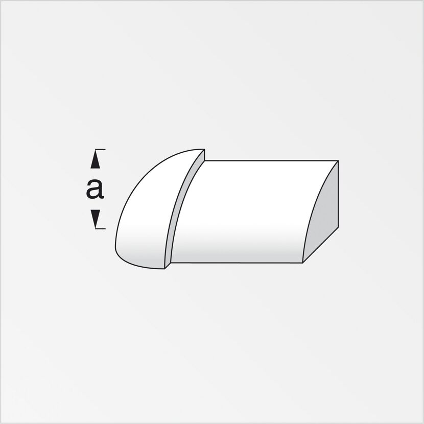 Viertelkreis-Außeneck silber 0,8 cm
