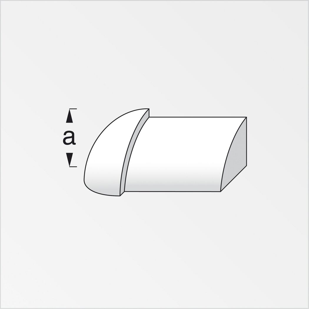 Viertelkreis Außenecke 10 mm Profil Edelstahl