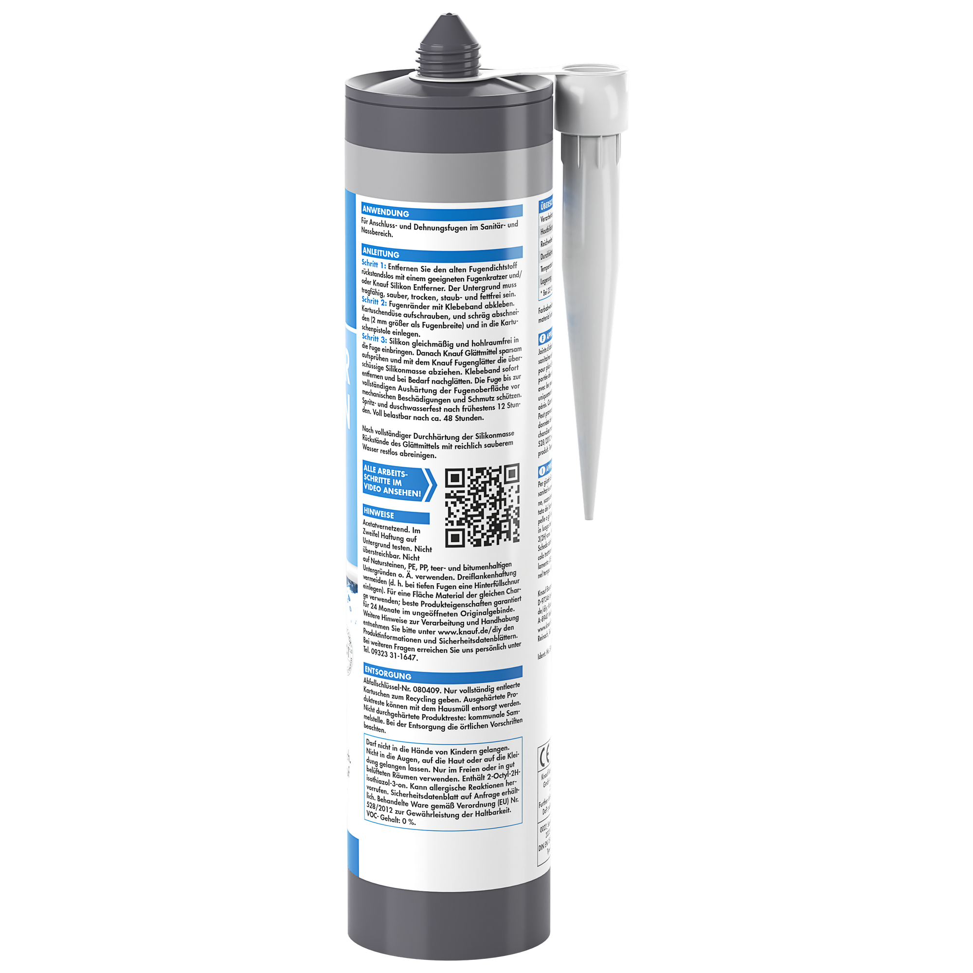 Sanitärsilikon zementgrau 300 ml + product picture