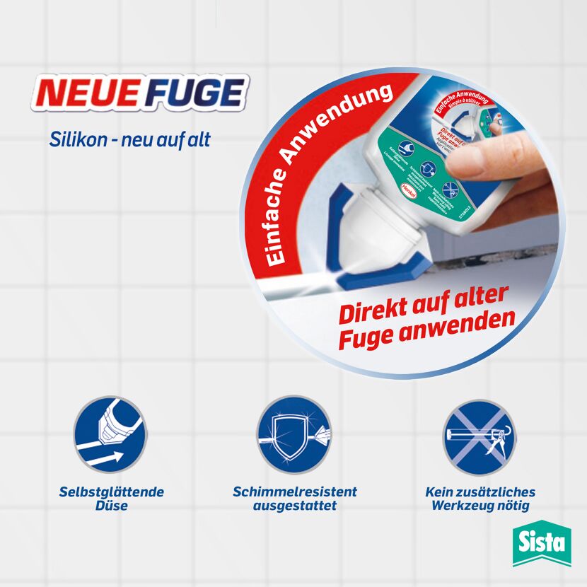 Sista Neue Fuge Silikon direkt auf alter Fuge