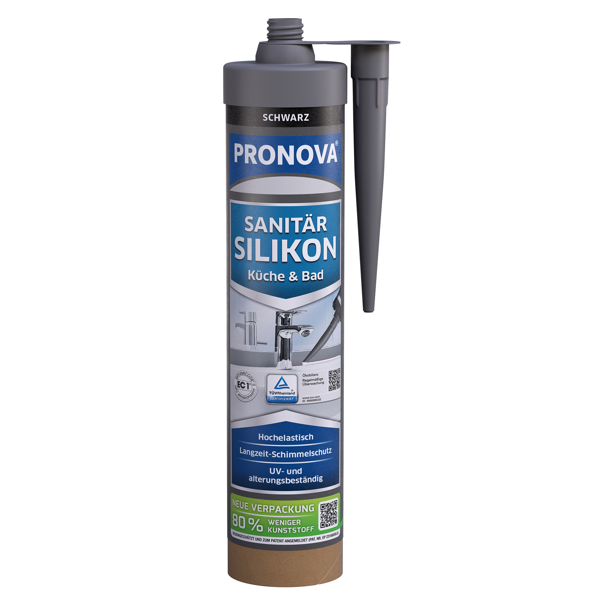 Sanitärsilikon 'Eco' schwarz 280 ml