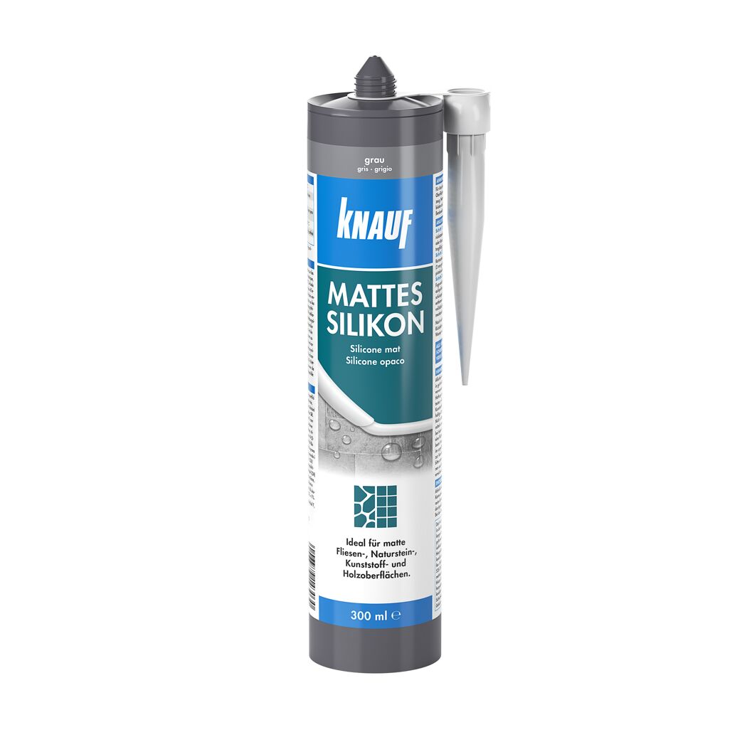 Kartusche mit Knauf Mattes Silikon, grau