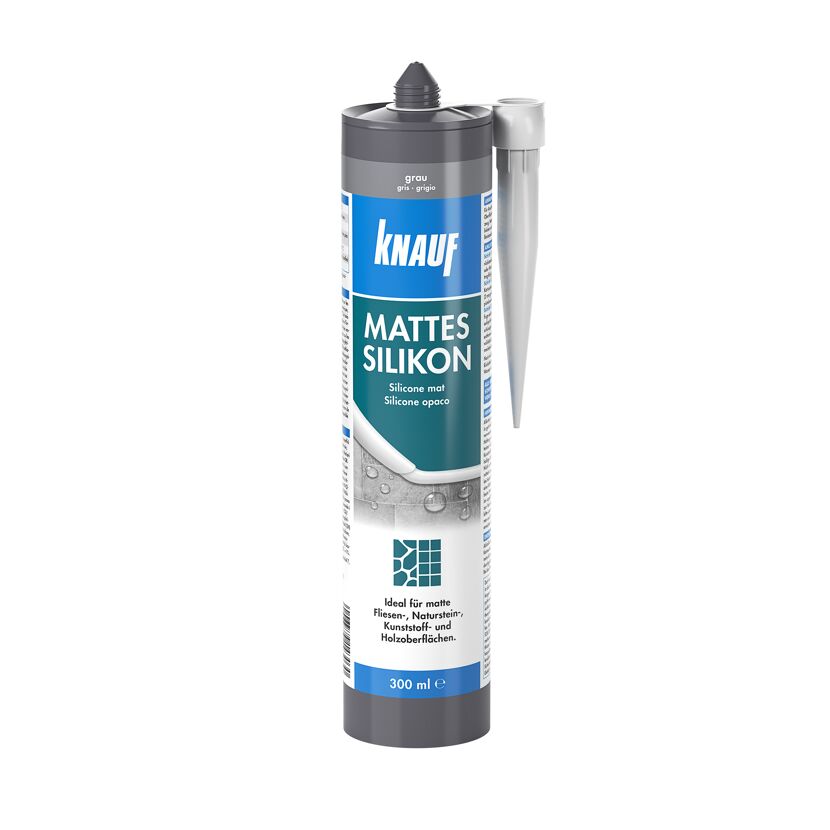 Kartusche mit Knauf Mattes Silikon, grau