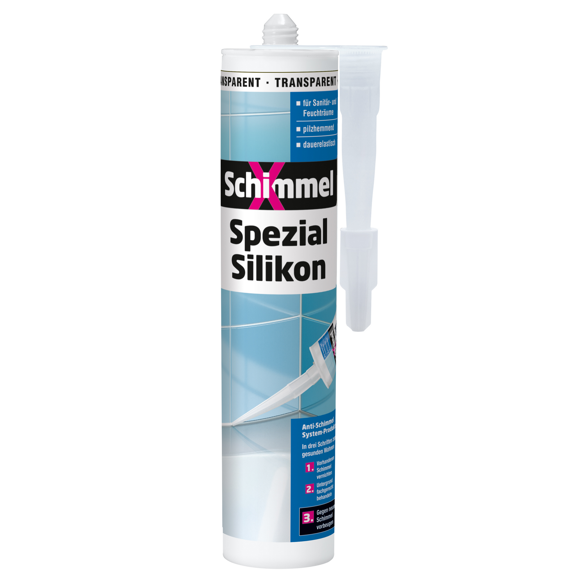 Spezial-Silikon 'SchimmelX' transparent 310 ml + product picture