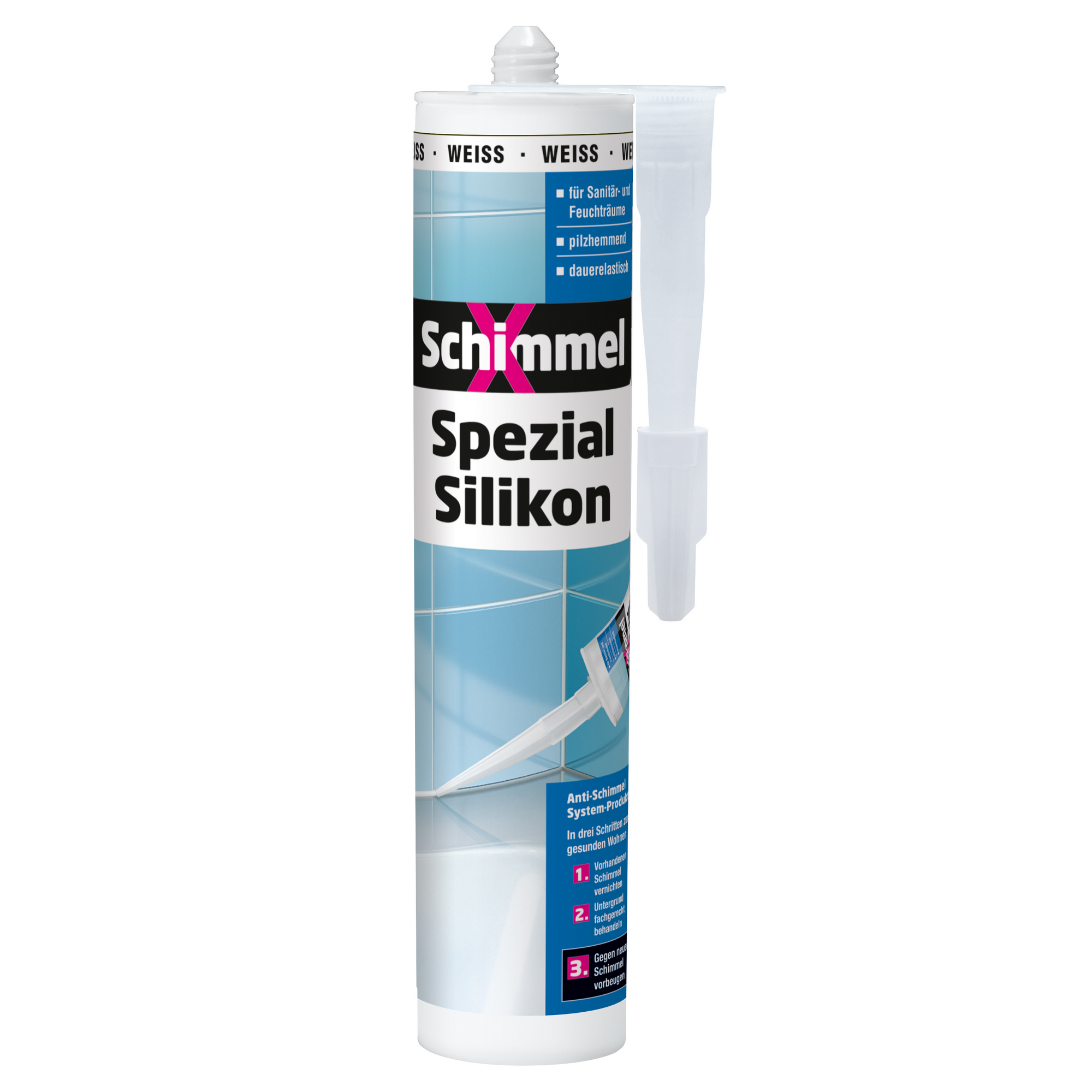 Spezial-Silikon 'SchimmelX' weiß 310 ml + product picture