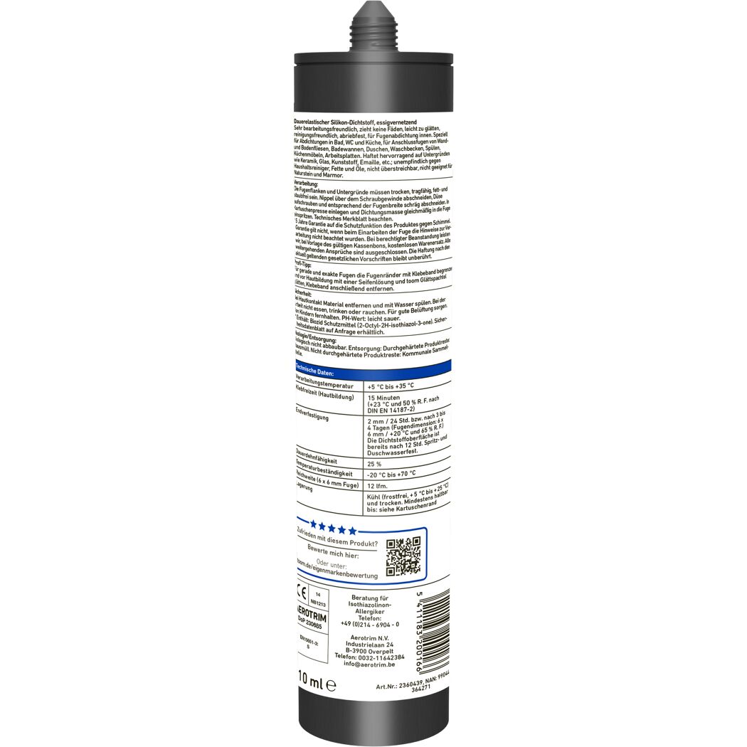Sanitärsilikon schwarz 310 ml