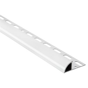 Viertelkreisprofil Aluminium weiß, Breite 10 mm