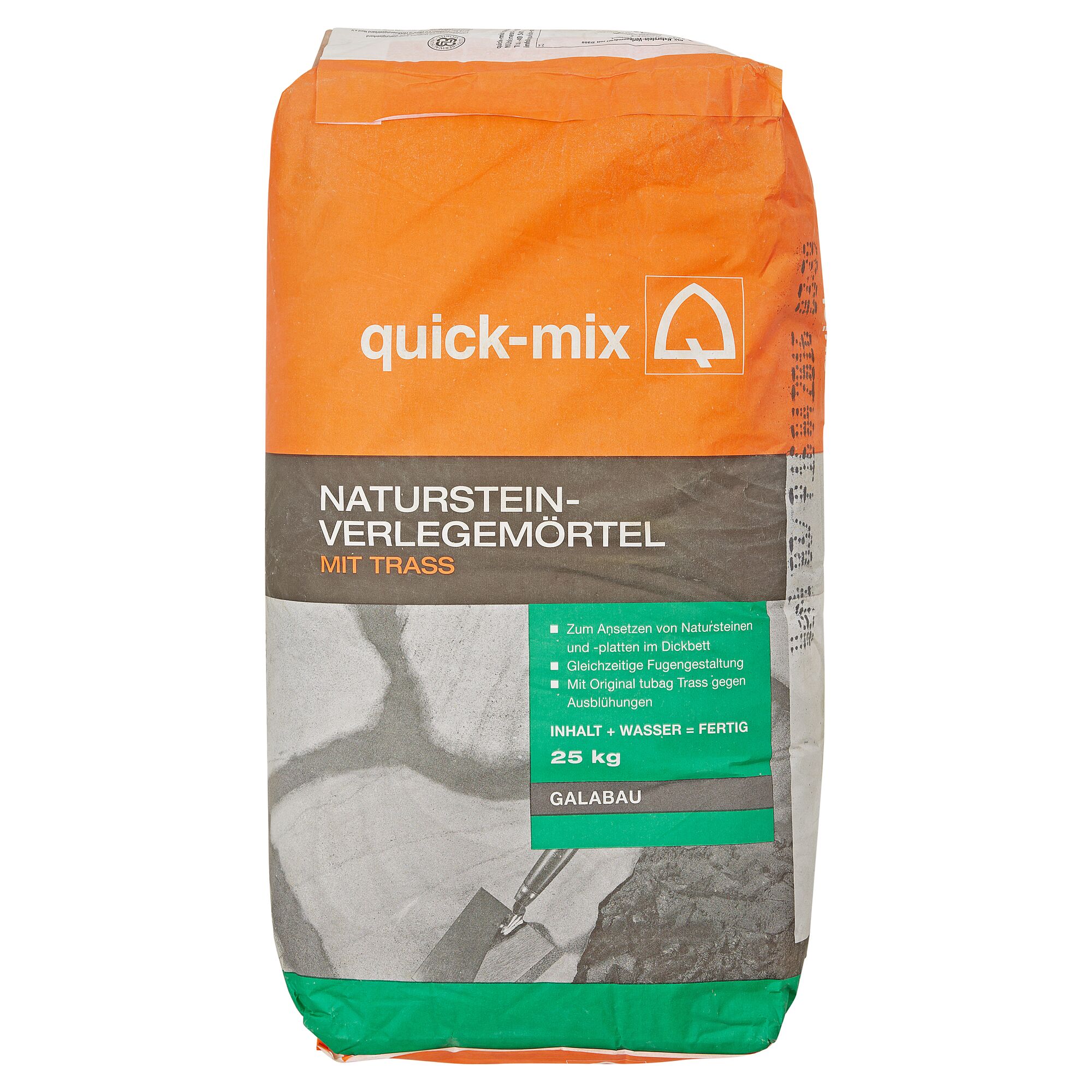 Sack mit quick-mix Naturstein-Verlegemörtel, 25 kg