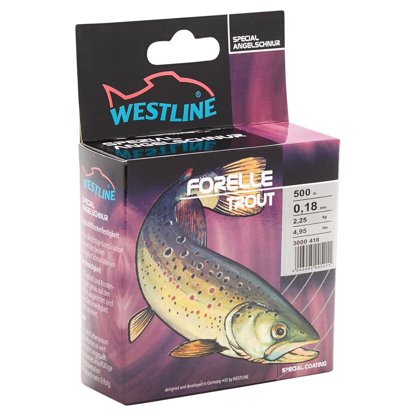 Westline Forellen Angelschnur auf der Verpackung