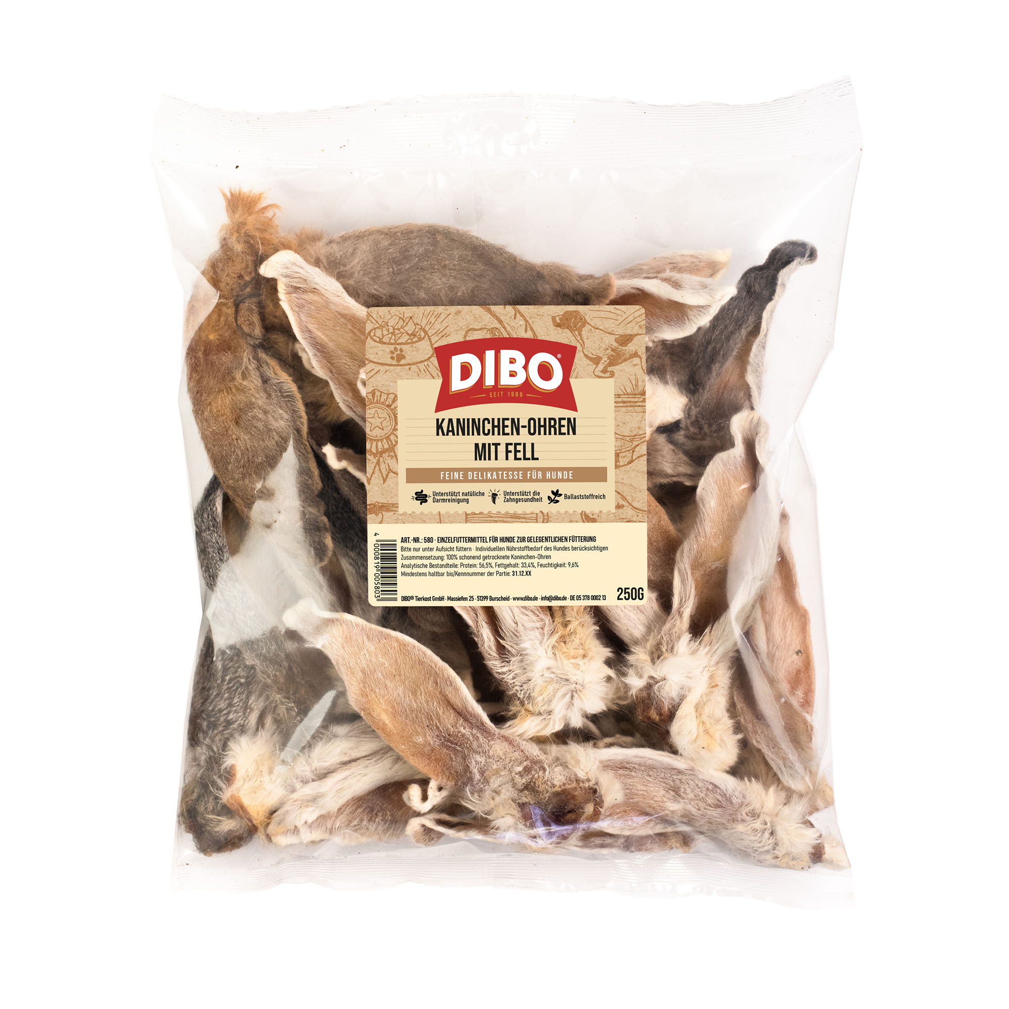 Kaninchen-Ohren mit Fell 250 g