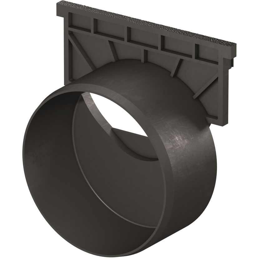 Stirnwand mit Stutzen 'Self® Standardline' schwarz DN 100