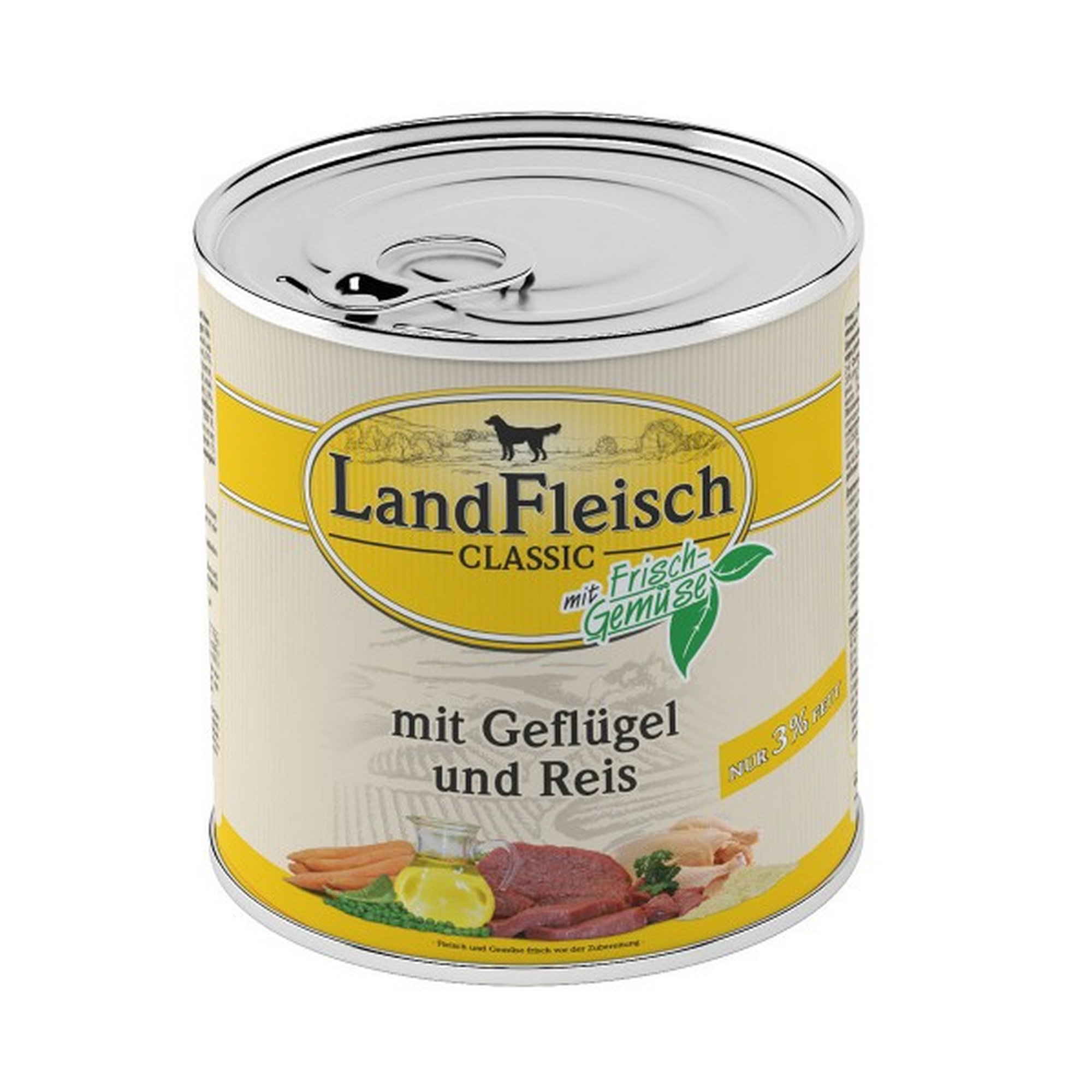 Hundenassfutter 'Dog Pur' Geflügel und Reis, extra mager 800 g + product picture