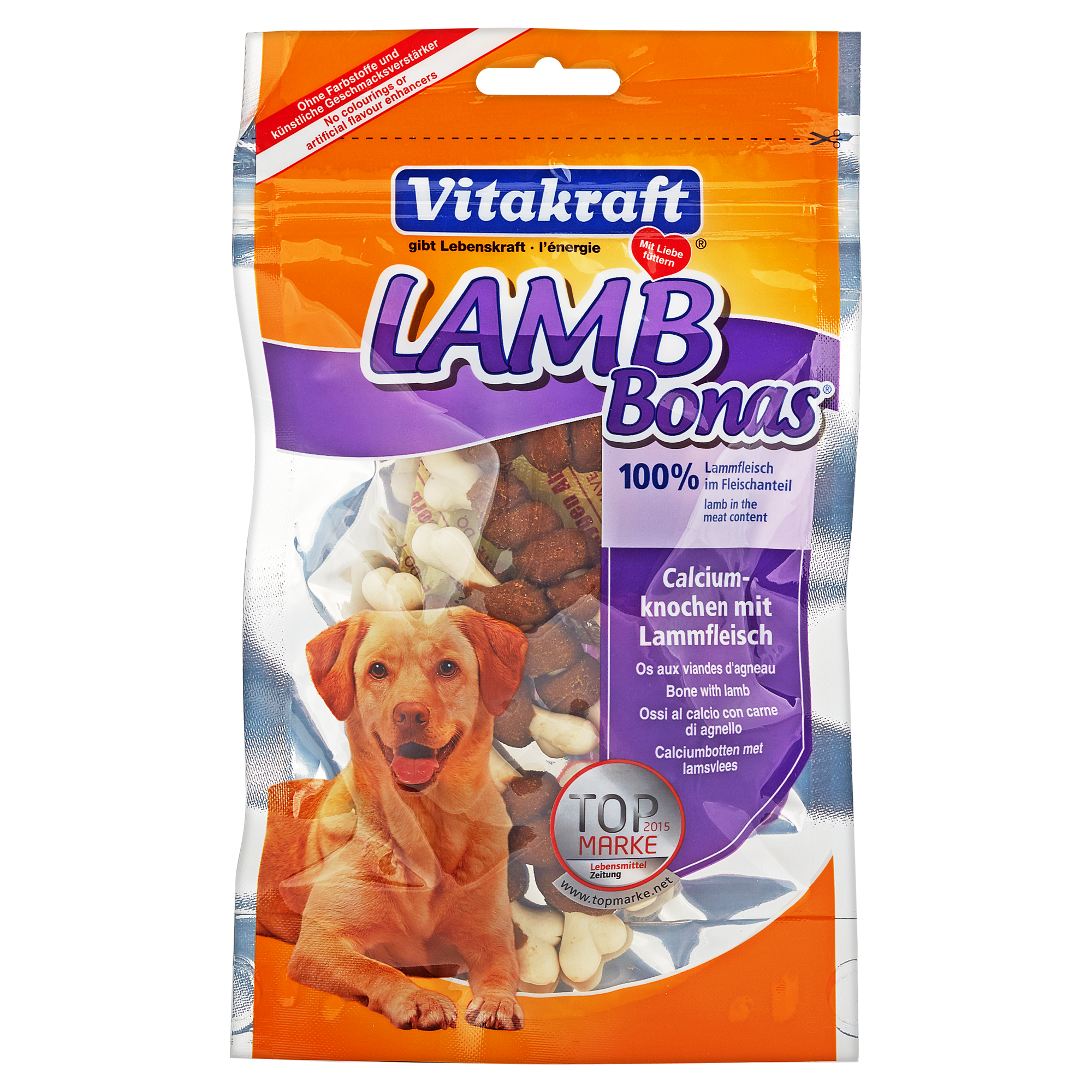 Hundesnack "Lamb Bonas" Kalziumknochen mit Lammfleisch 80 g + product picture