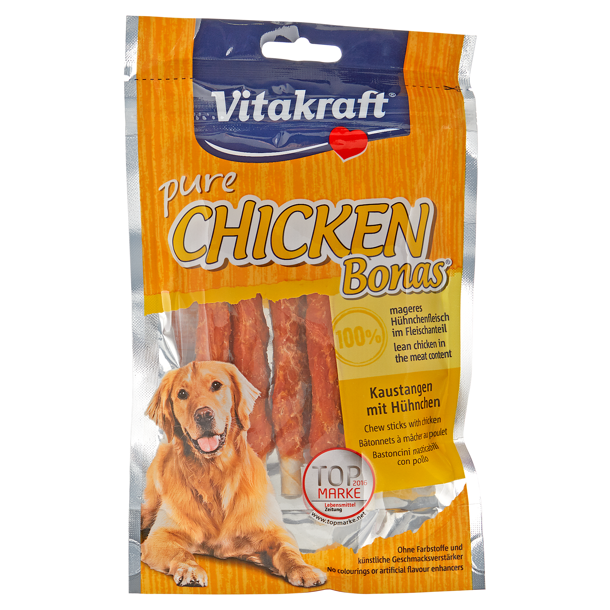 Hundesnacks "Pure" Chicken Bonas Kaustangen mit Hühnchen 80 g + product picture