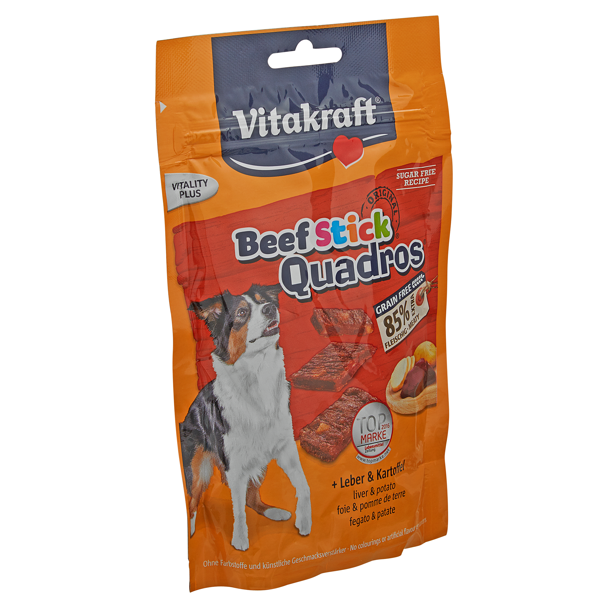 Hundesnack "Beef Stick Quadros" mit Leber/Kartoffel 70 g + product picture