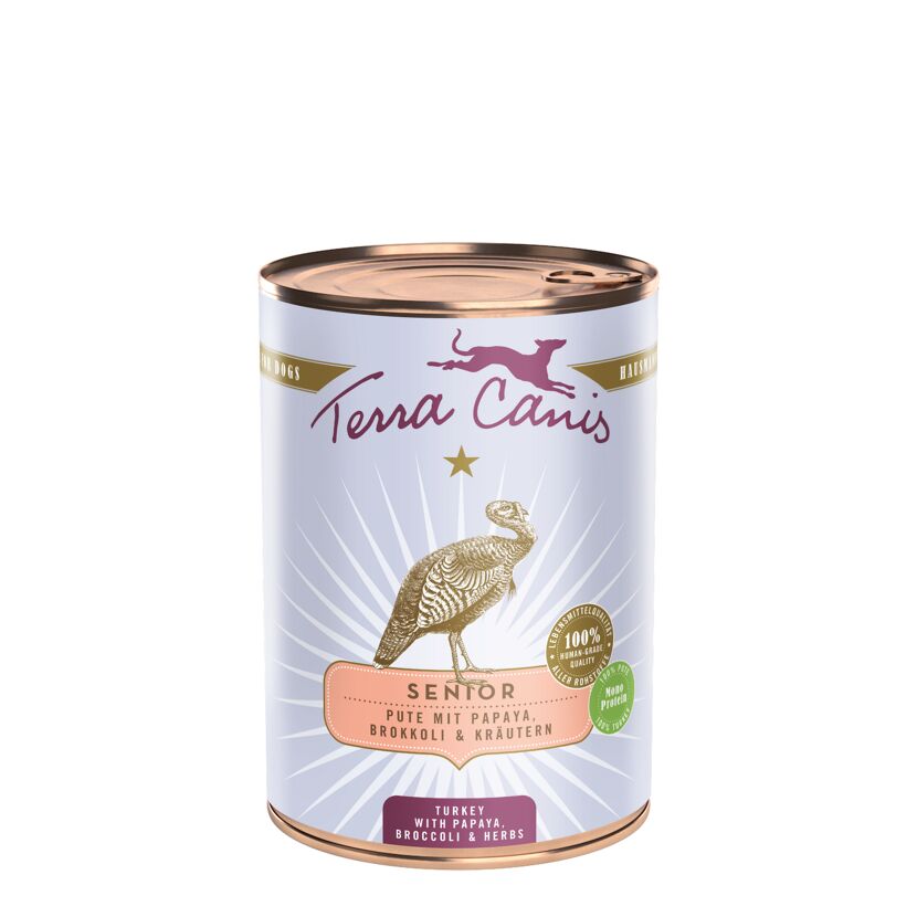 Hundenassfutter 'Senior' Pute mit Papaya, Broccoli & Kräutern 400 g